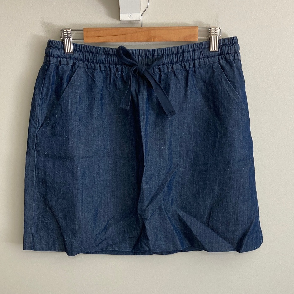 NWOT Ann Taylor Blue Elastic Waist Skirt, Size Small, Chambray Denim